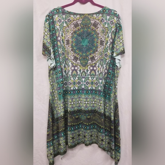 π’ SALE Energe World Wear Flutter Sleeve Lace Detail Womens Plus 3X Like New - Picture 4 of 9